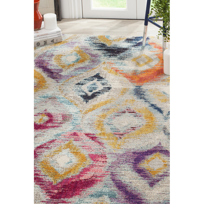 Nistler Area Rug In Grey Multi, Runner 66 x 183 cm