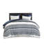 Édredon pour lit double / grand 3 pièces. Capitonnage en coton chenille. Imprimé bleu marine. Remplir. Et 2 taies décoratives. Magnifique literie en chenille lavable à la machine. Chaud assorti-129124964-129124965