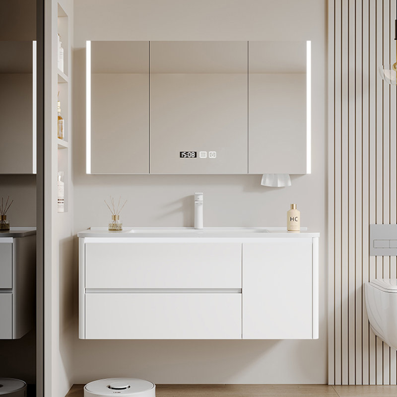 Simple light luxury Vanitie bathroom cabinet, White