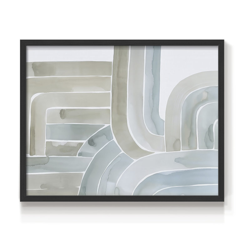 Estuaries II - Reproduction encadrée - Restickable, H 11 po x l 14 po, Noir, noir, noir, noir