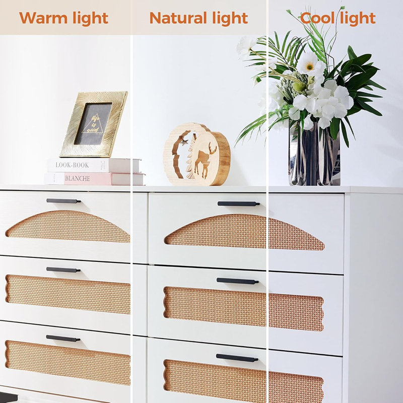 Commode double 6 tiroirs pour la chambre à coucher, commodes blanches et commodes pour le vestiaire