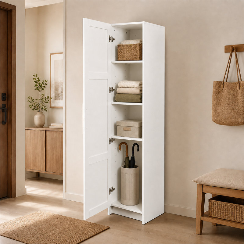 Armoire de rangement murale blanche empilable, organisateur de rangement mural polyvalent pour chambre à coucher, salle de bain, cuisine et salle de lavage