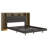 Upholstered Platform Floating Bed with Bookcase Storage Headboard