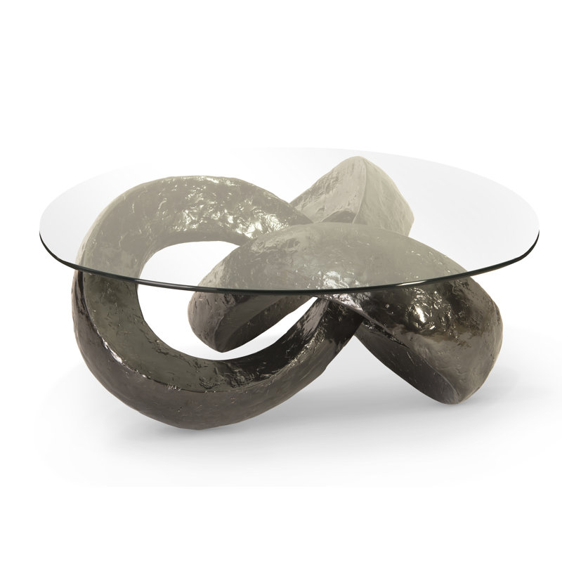 Trifoil Abstract Coffee Table, Silver