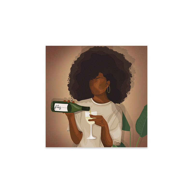 Vin en duvet imprimé sur verre acrylique, H 24 po x l 24 po x P 0,25 po