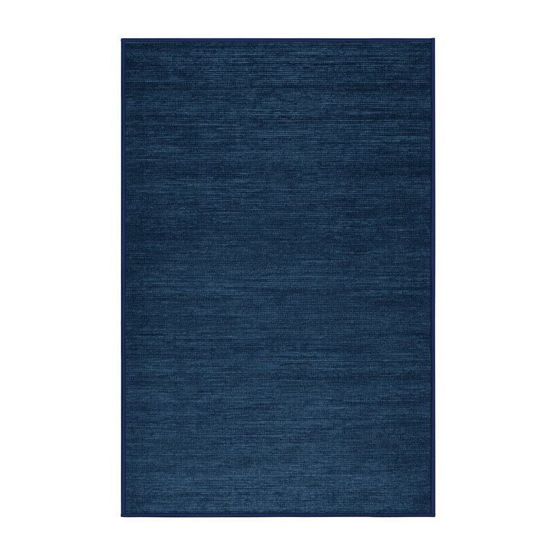 Machine Washable Solid Blue Area Rug, Rectangle 2' x 3'