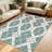 Teal Lattice   area rugs for Living Room, Soft and Comfortable, Suitable for all seasons, easy to maintain, machine washable Indoor floor mat, Under Table Farmhouse suitable for Bedroom, Dining Room, Study,  Balcony, Home Decor Patio-424867353