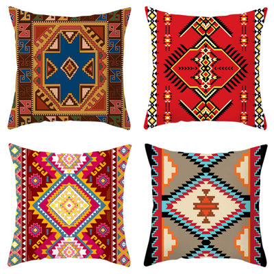 Housse de coussin en velours abstrait