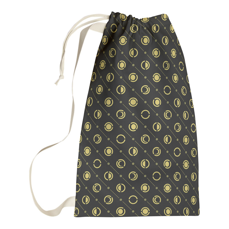 Skeffingt Fabric Laundry Bag with Handles, 36" H x 28" W x 1.5" D, Yellow/Black
