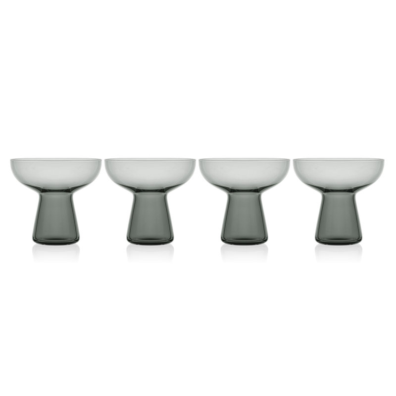 Phoebe 18 oz. Margarita Glasses, Smoke