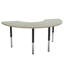 Table d'activité 36 "x 72" demi-lune thermofusionnée à grain de bois avec pieds réglables - Sable asiatique / noir-124895165