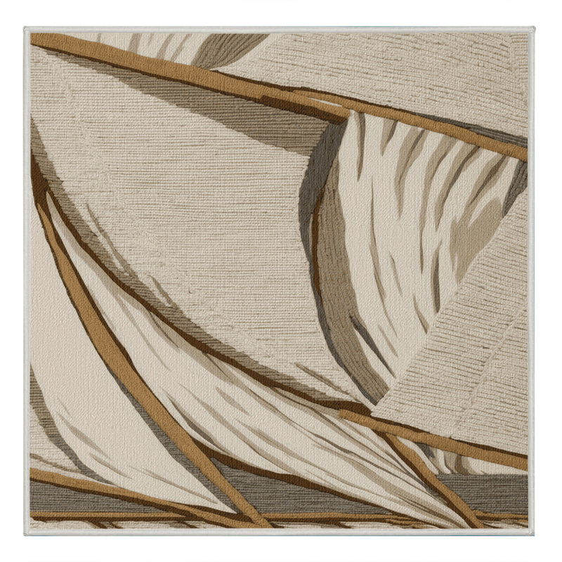 Washable Canvas sails Nautical Area Rug, Square 8'