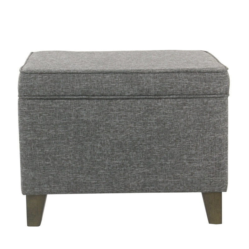 Murwah Storage Ottoman, Heathered Tweed Slate Gray Acrylic