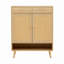 Armoire à chaussures multifonctionnelle en bois aggloméré minimaliste moderne et de couleur naturelle - s'adapte parfaitement aux intérieurs de style nordique et industriel, dimensions du produit: 34,6 x 13,7 x 43 po.