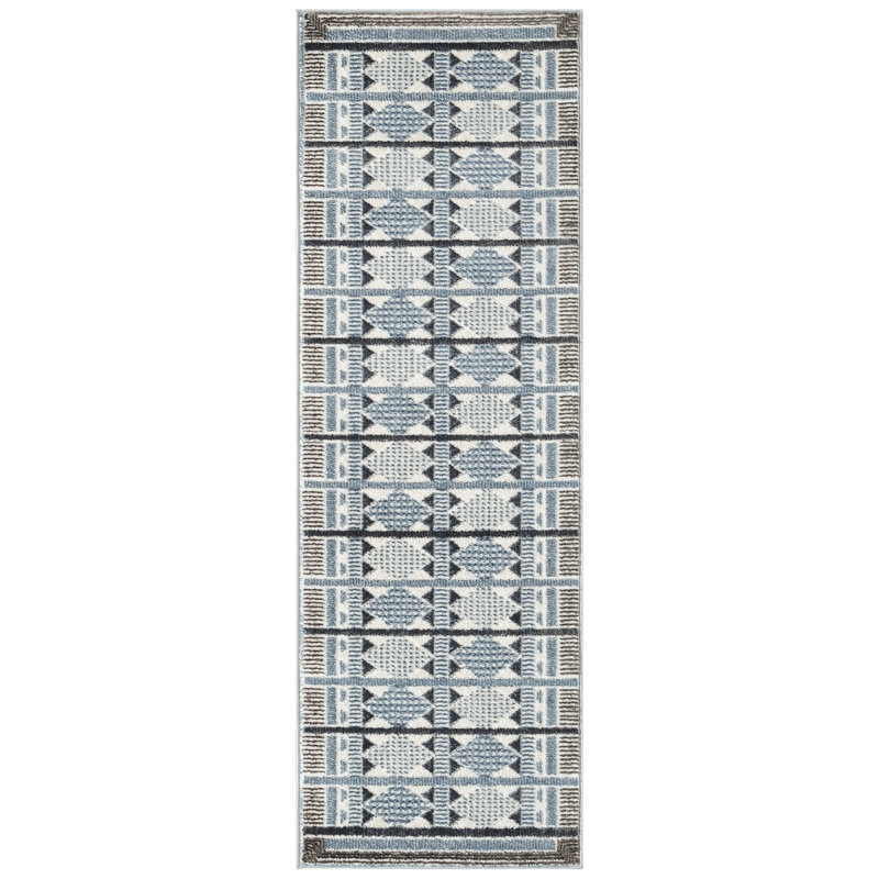 Maridee Blue Modern Indoor Rug, Runner 2' x 6'