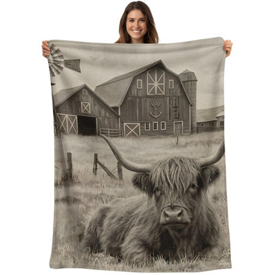 Couverture pour vache Highland Cow Soft Soft Cozy