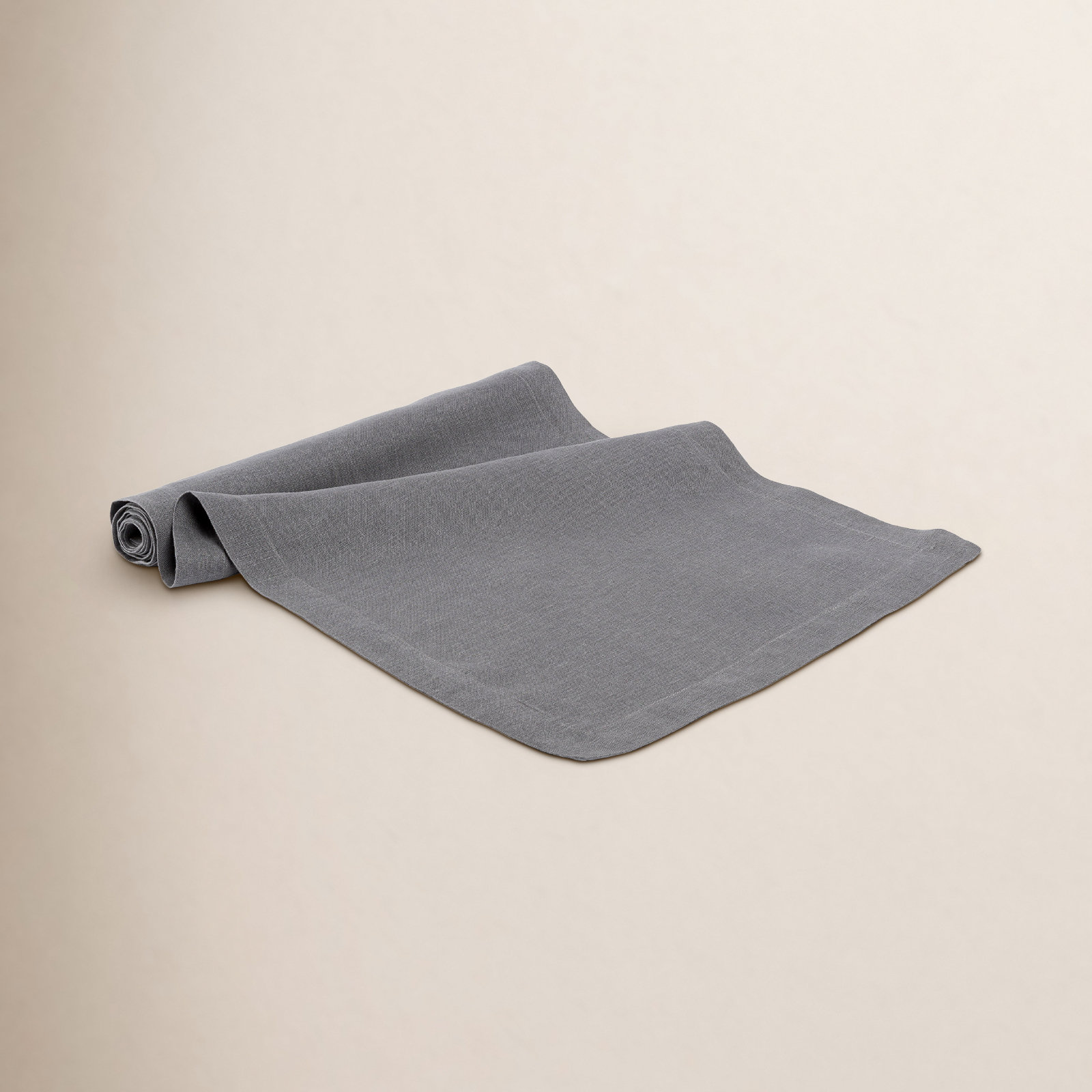 Linen Table Runner, Gray, 18" W x 108" L
