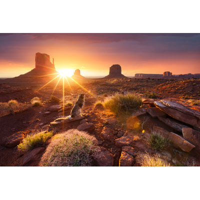 Monument Valley At Sunrise - Wrapped Canvas Print