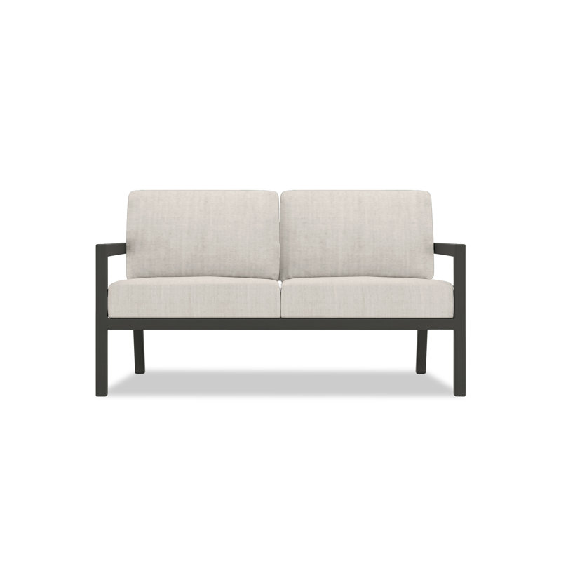 Vivant 56.25" Wide Outdoor Loveseat with Sunbrella® Cushions, Cast Silver Sunbrella®, Slate