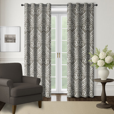 Briarwood Cocoa Cotton Grommet Top Drapery Panel Set of 2 - 50x96