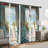 4Pcs Rustic Beach House Ocean View Curtains, Coastal Aesthetic Door Print, Light Filtering, For Living Room, Bedroom, Dining, Home Decor, Kitchen Window, Study, Hotel, Bathroom Decoration-400889852