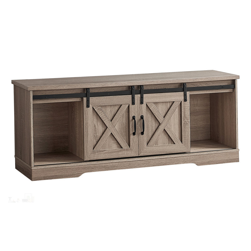 Sleek and Stylish TV Stand with Hidden and Open Storage, Perfect for Modern Living Rooms, Taupe