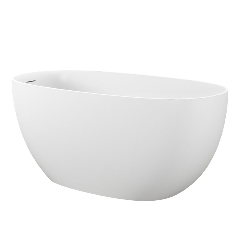 Casainc Freestanding Soaking Solid Surface Resin Stone Bathtub