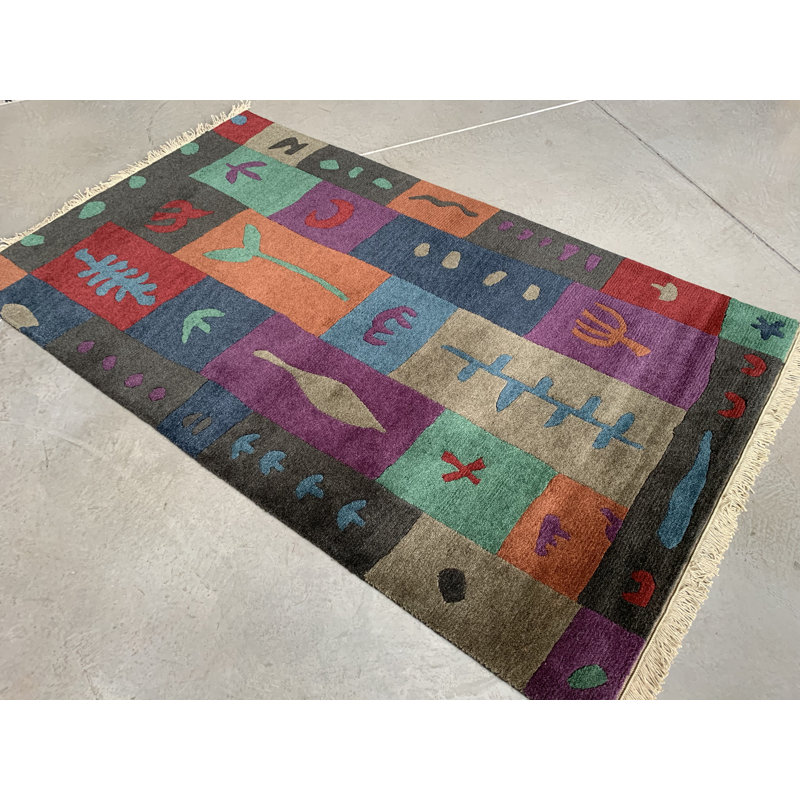 BLOCK PRINT, Rectangle 3' x 5'