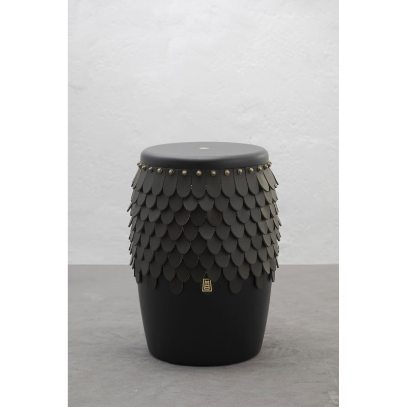 Sitiera_01 Solid Wood Stool, With Stainless Steel Accents By Andean, In Stock, Bronze