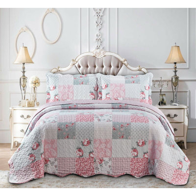 Poulsen Polyester No Pattern Bedspread with Pillow Shams Included