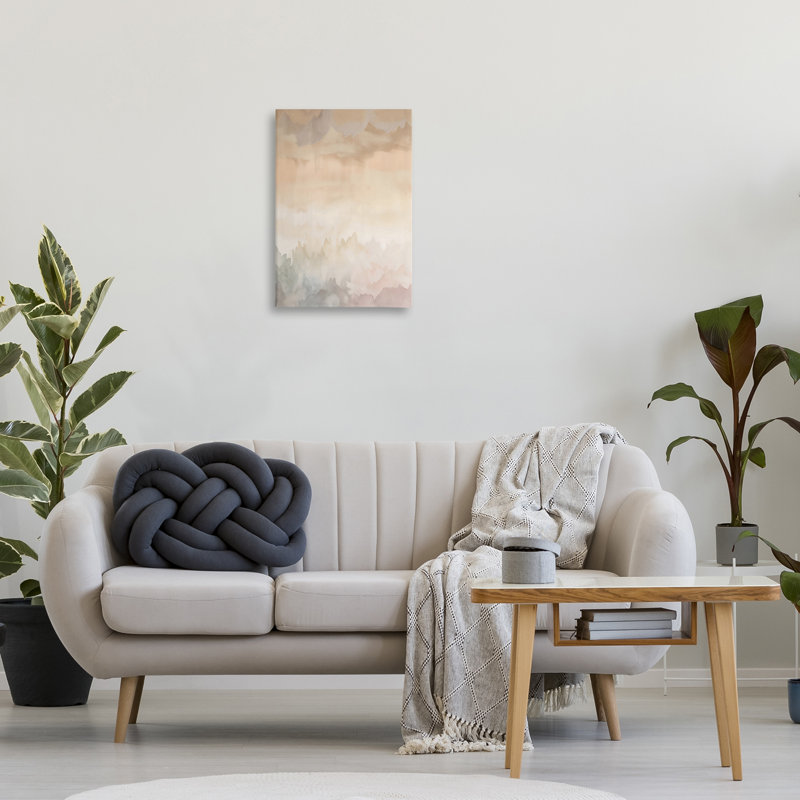 Toile abstraite, couleurs calmes et douces, design Creative Studio, H 24 po x l 16 po