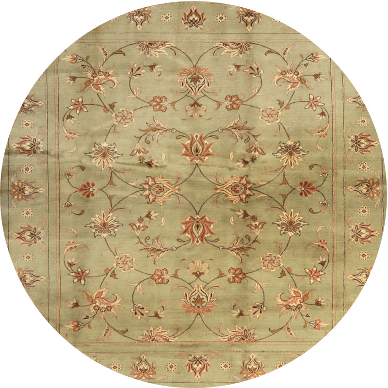 Tapis décoratif beige Contemporary, Rond 6 pi