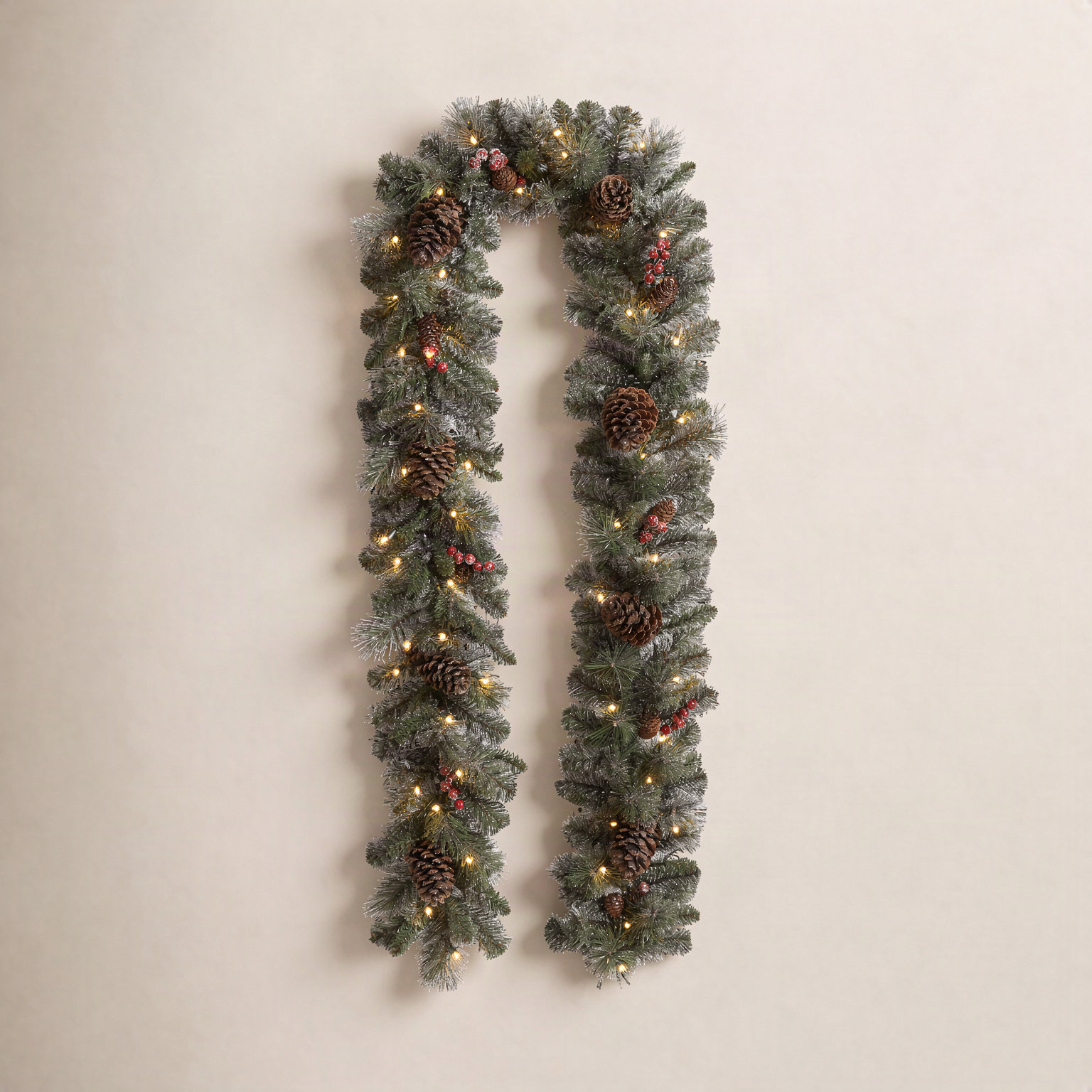 Librada 108" Frosted Pre-Lit Christmas Garland