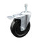 Rubber Wheel Swivel 10mm Threaded Stem Caster Total Lock Brake