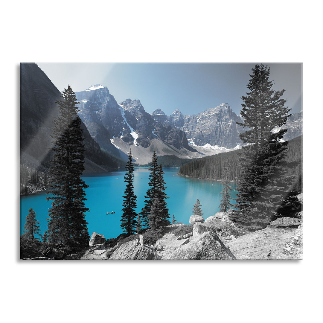 Glasbild Moraine Lake Kanadische Berge