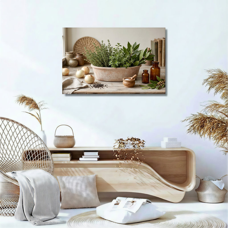Ensemble de 1 tableau sur toile représentant une nature morte à base de plantes, 18"H x 24"W, Toile tendue