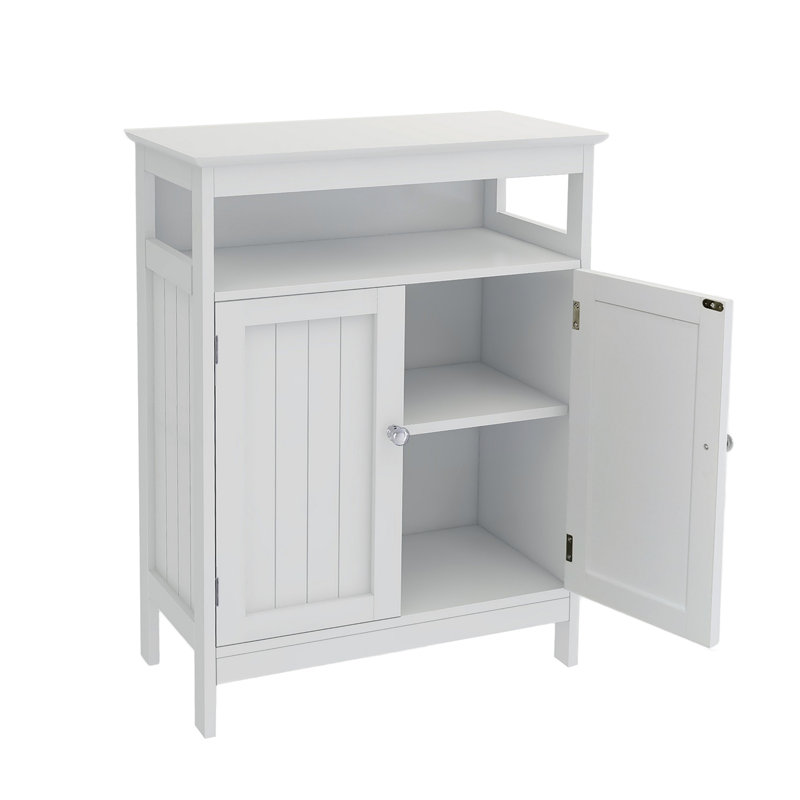 Armoire de rangement pour salle de bain avec portes à double volets - blanc