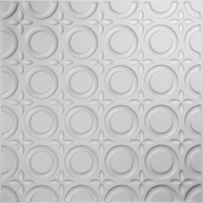 White Geometric Textured 3D PVC Wall Panels, 50-Pack
