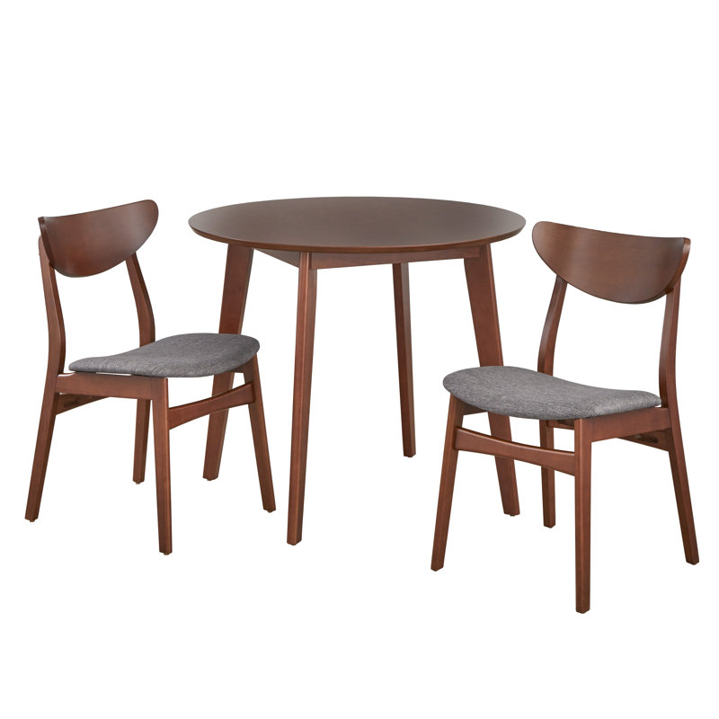 Ensemble de salle à manger en bois massif 3 pièces Armalla, Noyer