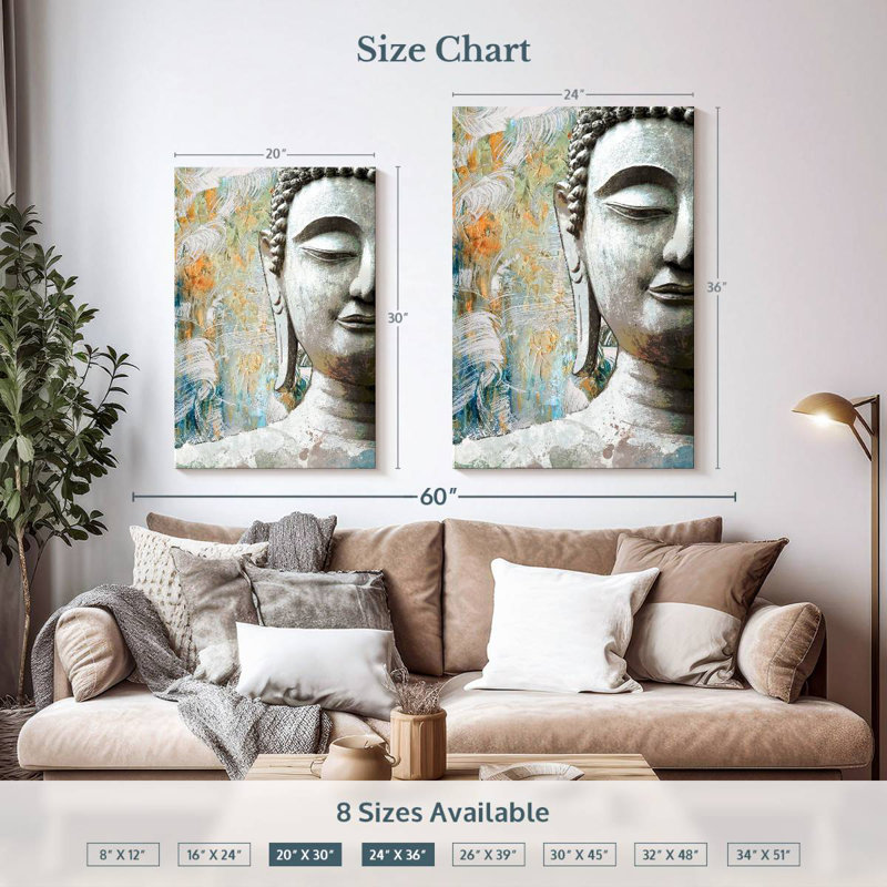 Adella Stone Buddha Head, 36" H x 24" W