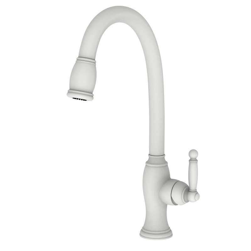 Nadya Single Handle Pull Down Kitchen Faucet, Matte White