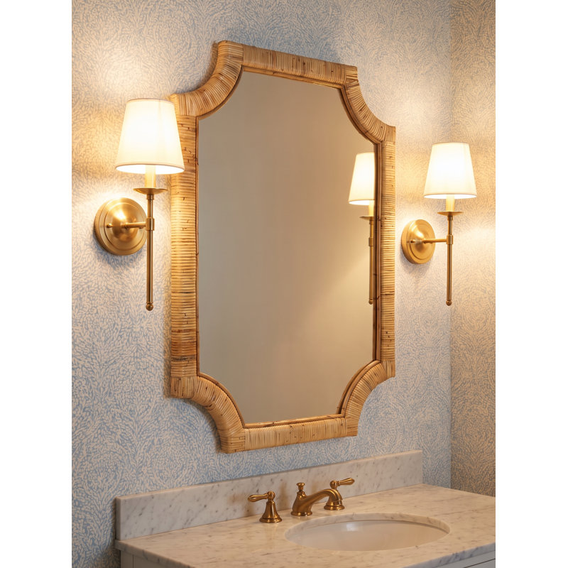 Lina Flat Rattan Mirror