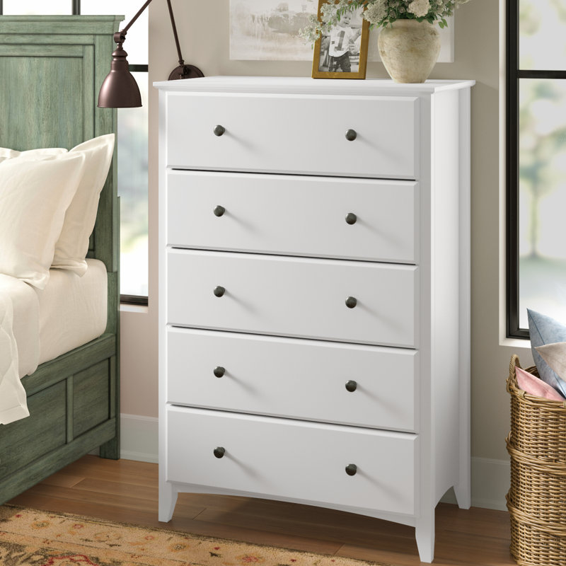 Commode 5 tiroirs Faringdon, Blanc