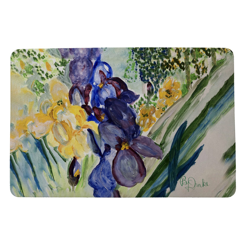Tapis de porte d'extérieur antidérapant 18 po x 26 po Iris