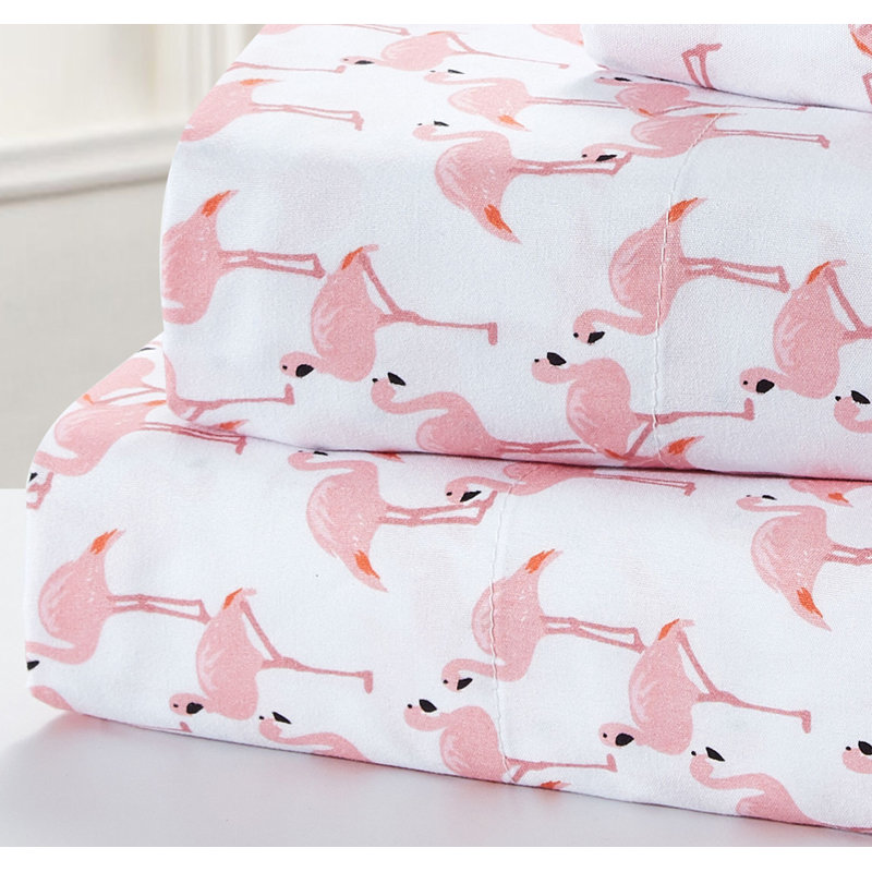 Ensemble de draps en microfibre Wilder Flamingo, Grand