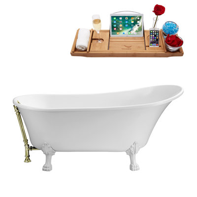 Streamline 63'' x 28.3'' Soaking Acrylic Bathtub