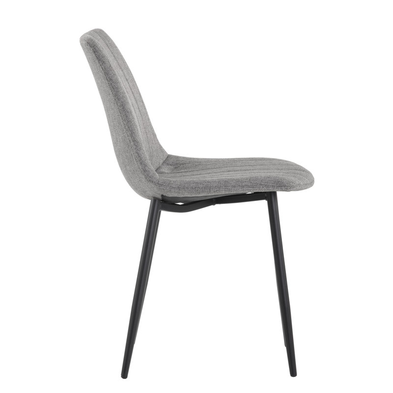 Upholstered Dining Chair, Gray, Black