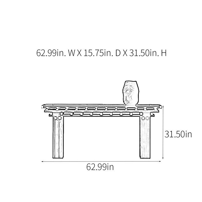 Console Retro Minimalist Art, H 31,5 po x l 62,99 po x P 15,75 po