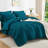 Andency Oversized Queen Comforter Set 7 Piece Teal - Bed in a Bag Oversized Queen Boho Lightweight Fluffy Tufted Bedding Sets with Comforter, Sheets, Pillowcases & Shams-124621809-124621815