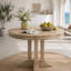 Table de salle à manger ronde extensible de style campagnard pour cuisine ou salle à manger (finition en bois naturel)-249157911